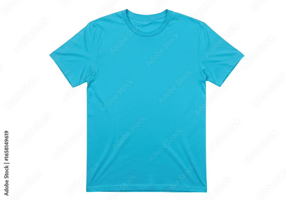 Poster plain cyan shortsleeved tshirt isolated on transparent background