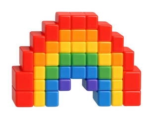 Obraz premium PNG Colorful pixelated rainbow blocks