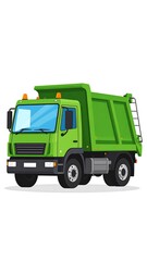 Green dump truck illustration
