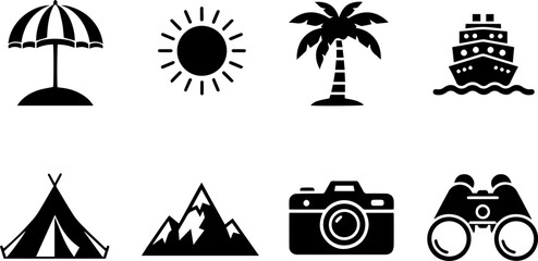 silhouette icons for tourism.eps
