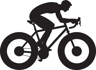 Obraz premium Cyclist Silhouette in Motion Representing Sport, Fitness, and Determination Vector Art