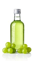 Green grape juice in a small bottle