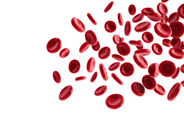 Several red blood cells illustrated floating in the air