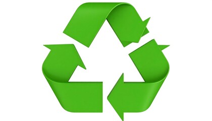 Green recycling symbol on white background (1)