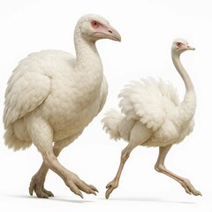 Obraz premium Albino Vorombetitan bird and African ostrich