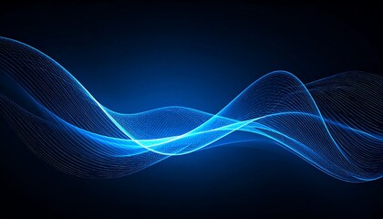 Abstract background with glowing blue digital sound wave concept