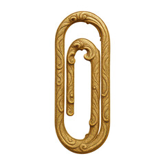PNG Ornate golden paperclip design.