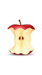 Half-eaten red apple