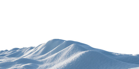 Majestic snow-covered mountain peaks with steep slopes and pristine white powder creating dramatic landscape, isolated on a transparent background