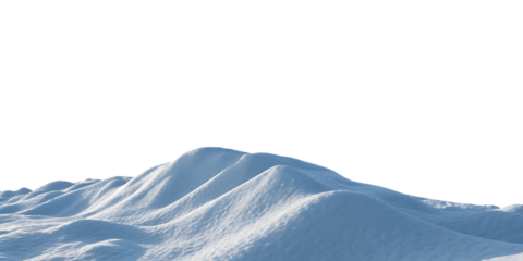 Majestic snow-covered mountain peaks with steep slopes and pristine white powder creating dramatic landscape, isolated on a transparent background