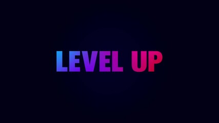 Level Up text animation. Level Up Style, Design Elements motion graphics. banner sign template signboard 4k video footage. - Powered by Adobe