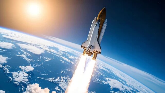 Rocket launch into space, rocket footage, 4k video, astronomy space