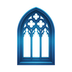 Elegant blue gothic arched window.  Perfect for fantasy, medieval, or religious designs.