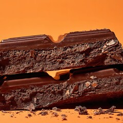 Macro shot of broken chocolate bar 2