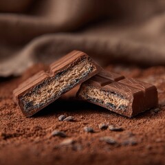 Macro shot of broken chocolate bar 4