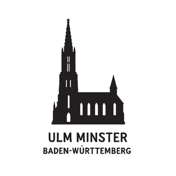 Ulm Minster Germany Minimalist Vector
