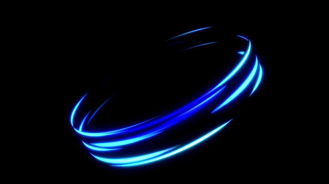 Neon Blue Light Streaks Glow