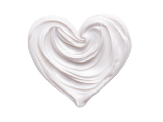 heart shaped cream on transparent background