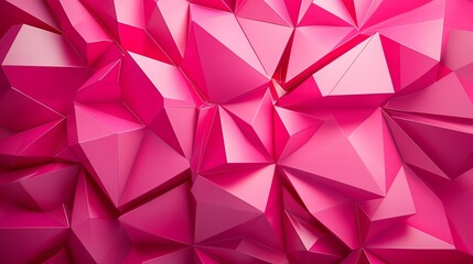 Abstract geometric pattern of many overlapping pink triangles.