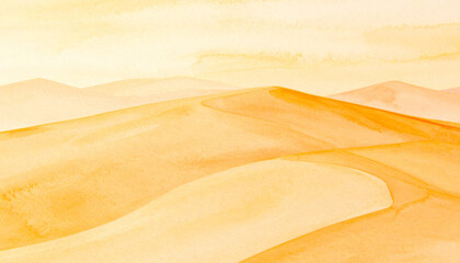 The image portrays an arid landscape featuring prominent sand formations. The undulating patterns of the hills suggest a vast, open expanse