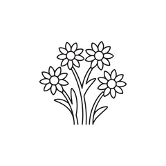 Flower Icon Representing Nature Beauty Spring Garden Floral Decoration and Botanical Elements