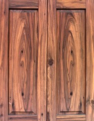 Obraz premium Wooden double doors, intricate grain