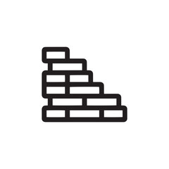 Brick wall construction line icon