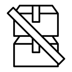 Do not stack icon. No stacking label. Package fragile handling instruction. Vector illustration. Outline Icon