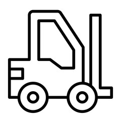 Use forklift icon. Cargo lifting symbol. Package handling equipment guide. Vector illustration. Outline Icon