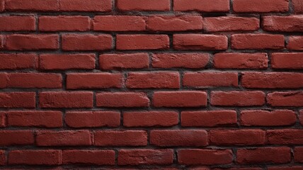 Obraz premium Red brick wall pattern with shadowed contrast. AI image
