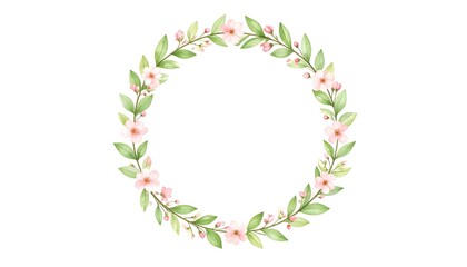 Delicate floral circle frame