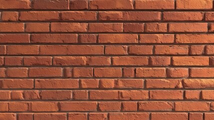 Obraz premium Red brick wall texture in sunlit environment. AI image