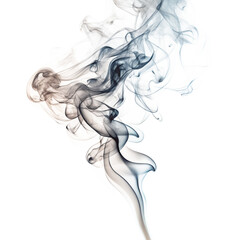 Fototapeta premium Abstract swirling smoke wisps isolated on transparent background
