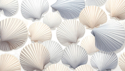 Minimalist Seashells Seamless Pattern Design