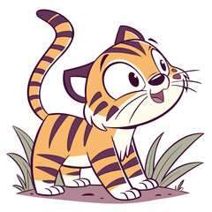 Cartoon Tiger Cub Illustration