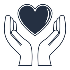 Obraz premium Hands holding a dark heart symbol love care