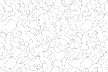 Obraz premium A delicate floral pattern with intertwining vines and leaves in a minimalist line art style design element