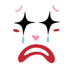 Sad clown face carnival mask