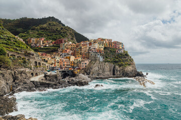 Colorful cliffside houses of Manarola in Cinque Terre, Italy