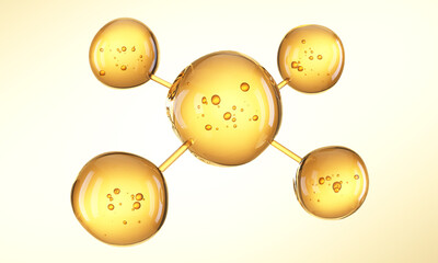 Hydrating bubble essence water droplets water molecules
