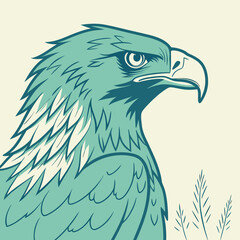 Fototapeta premium Eagle Illustration on Cream Background