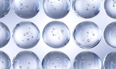 Hydrating bubble essence water droplets water molecules