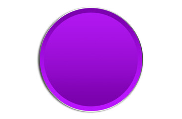 Purple round Button with flat design Isolated On PNG Transparent Background