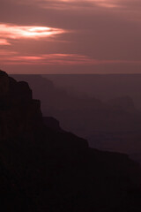 Sunset Hazy Sky Day At The Grand Canyon Arizona