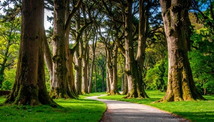 Obraz premium Wooded path in a park
