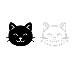 set of funny animals. Dog, Cat, Bird, Panda, Turtle, Rabbit, Duck Outline & Silhouette Vector Set. Pet Animals Vector Collection | Mix Outline and Silhouette Style. Cute Pets Vector Art. 