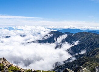 常念岳から見る空