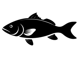 bass fish  black silhouette vector,fish  icon vector