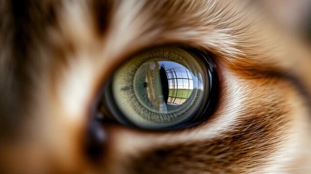 macro video of cat eye, pupil, cat, feline, fur, pet, animal, nature