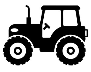 Tractor black silhouette vector,Farm Tractor  icon